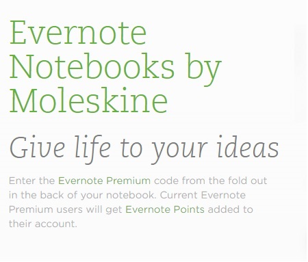 На звороті щоденників публікуються промо-коди, що дозволяють отримати місяць безкоштовного преміум в Evernote