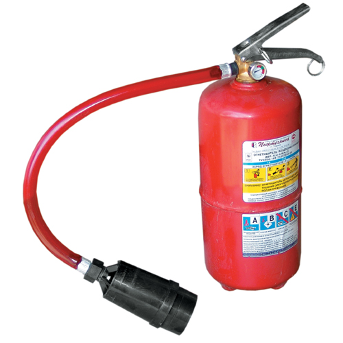 Якщо електроустановка не перебуває під напругою, то при наявності   спеціального дозволу   допустимо для гасіння пожежі застосовувати вогнегасники водного або пінного типу (серії ОВП, ОХП, ОВ)