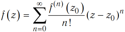 , Де f (z) - аналітична функція в будь-якому відкритому колі з центром в точці z 0
