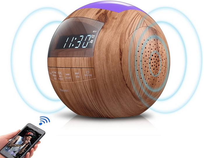 Дерев'яний будильник Bluetooth Alarm Clock Radio