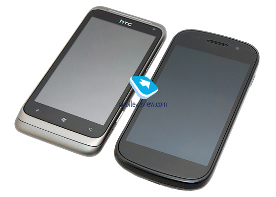 Зовнішній вигляд HTC Radar і Samsung i9023 (праворуч):